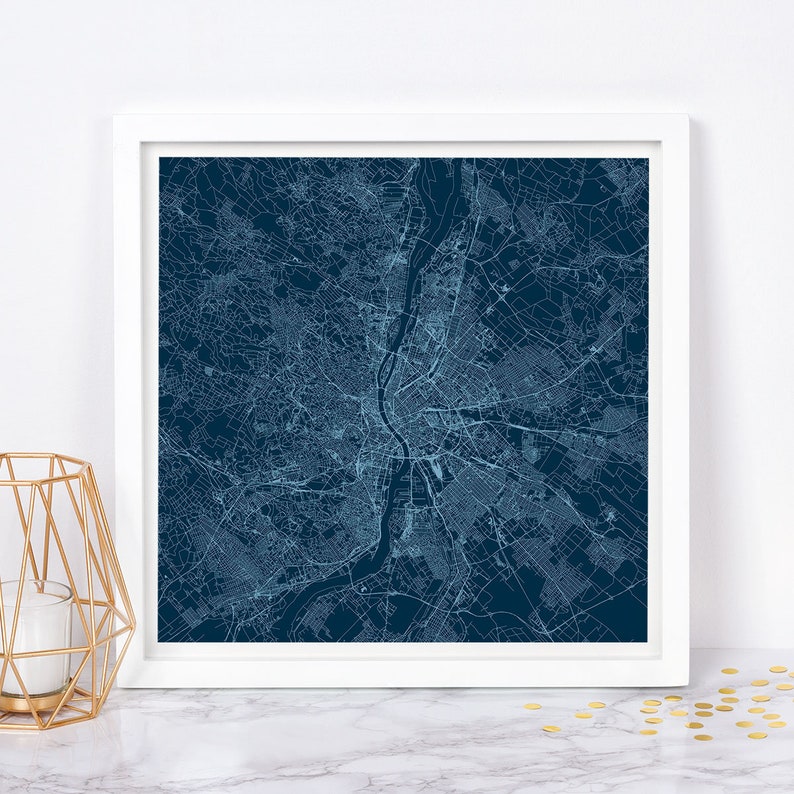 BUDAPEST MAP PRINT Color Variations Budapest Wall Art Etsy