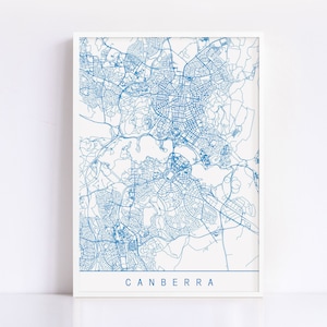 CANBERRA KARTE - Hochwertiger Giclée-Druck, minimalistischer Canberra Kunstdruck, anpassbarer Stadtplan