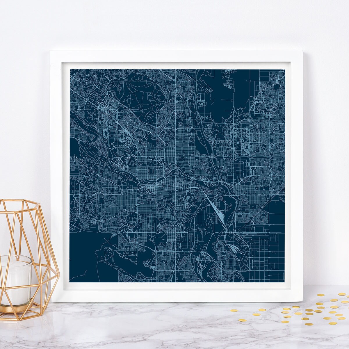 CALGARY MAP PRINT Customizable Colors Calgary Wall Art Etsy