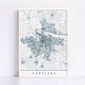 PORTLAND OREGON MAP - Minimalist Portland Oregon Art Print, Customizable City Map, High Quality Giclee Print, Modern Map Art