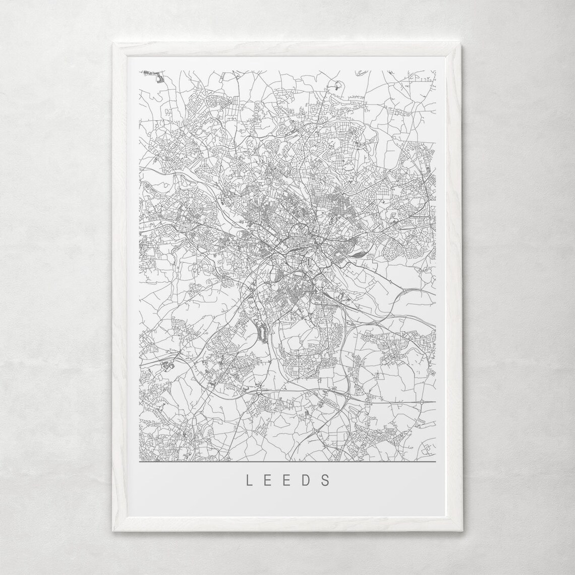 LEEDS MAP High Quality Giclee Print Minimalist Leeds Art - Etsy Canada