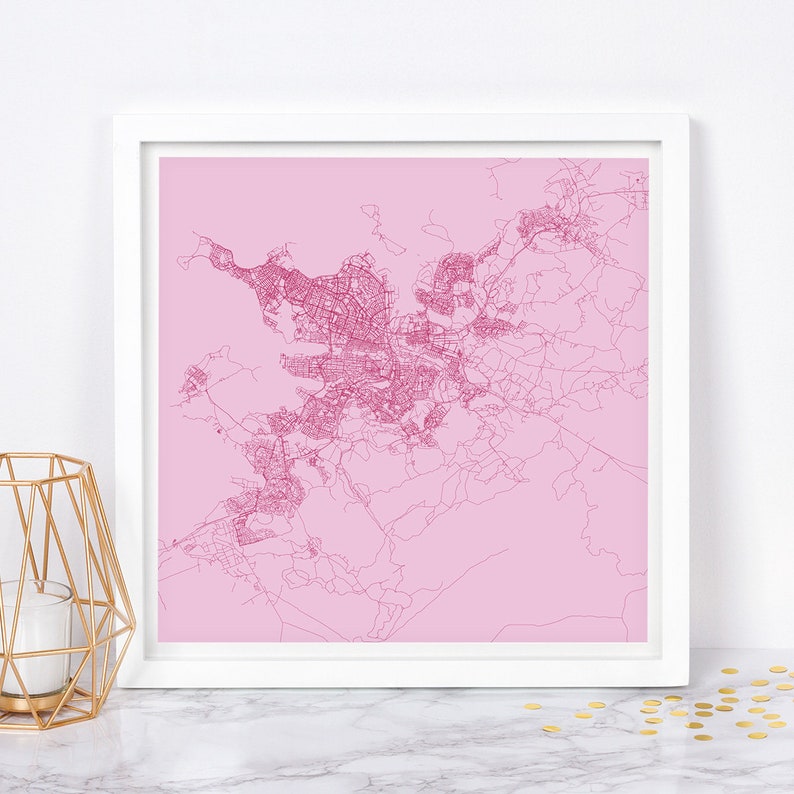 Reykjavik Iceland Wall Art REYKJAVIK MAP PRINT Customizable Colors Minimalist Art City Map Poster