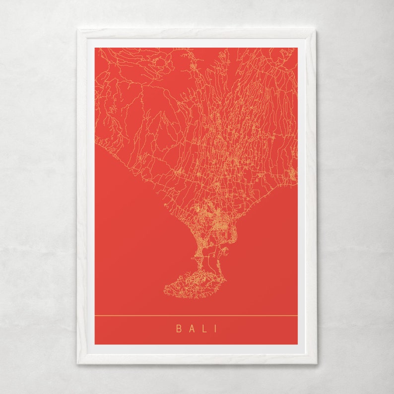 BALI MAP Modern Bali Art Print Minimalist City Map High Etsy Canada