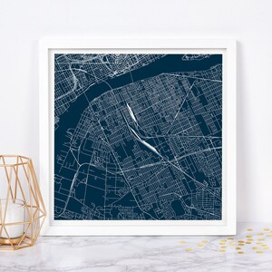 WINDSOR KARTE DRUCK - Moderne Ontario Kanada Karte Poster - Minimalistisches Stadt Poster Urban City Grid Art Qualität Giclee Print Line Art Stadt Karte