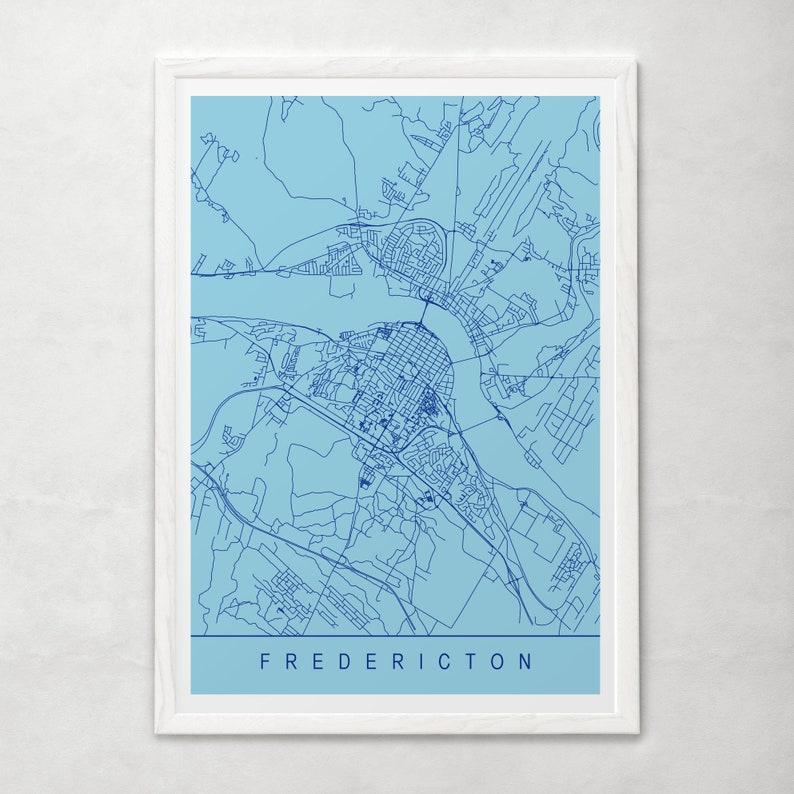 FREDERICTON CITY MAP Modern Fredericton Art Print Etsy