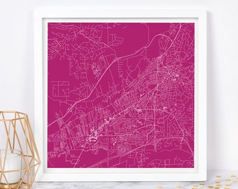 SANTA FE City Map - Fine Art Map Poster Modern New Mexico USA Map Print Minimalist City Poster Urban City Grid Art Quality Giclee Print