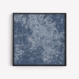 Affiche de plan de ville de Bangkok, Thaïlande, dessin au trait, carte de la ville, carte routière de Bangkok, carte de la ville minimaliste, art mural, design moderne, affiche en quadrillage de la ville, Ribba