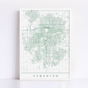 EDMONTON KARTE - Hochwertiger Giclée-Druck, minimalistischer Edmonton Kunstdruck, anpassbarer Stadtplan