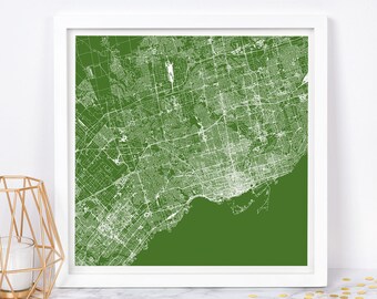 TORONTO MAP ART - Modern Ontario Canada Map Poster - Minimalist City Poster Urban City Grid Art Quality Giclee Print Line Art City Map