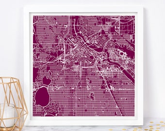 MINNEAPOLIS CITY MAP - Minimalist Wall Art, Modern Design City Grid Poster, Minnesota, U.S.A., Timeless Decor, Classic Wall Art, Square Map