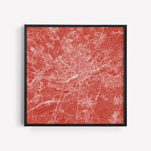 FRANKFURT CITY MAP Fine Art Map Poster - Modern Germany German Map Print Minimalist City Poster Urban City Grid Art Quality Giclee Print