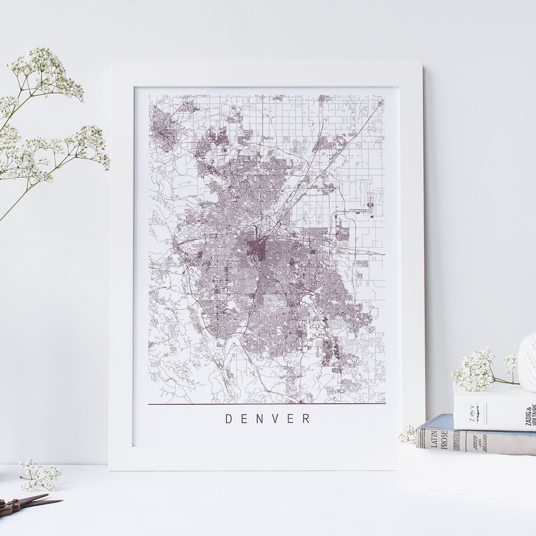 DENVER MAP High Quality Giclee Print Minimalist Denver Art - Etsy