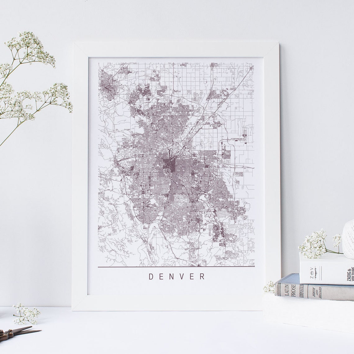 DENVER MAP High Quality Giclee Print Minimalist Denver Art - Etsy