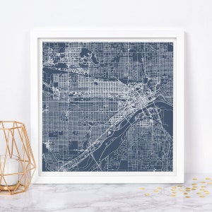 Carte de la ville de SAINT PAUL - art mural minimaliste, affiche design moderne en quadrillage de la ville, Minnesota, États-Unis, décoration intemporelle, art mural classique, carte carrée