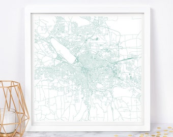 SYRACUSE CITY MAP - Fine Art Map Poster - Syracuse Map Print Minimalist City Map, Timeless Decor, Classic Wall Art, Square Map