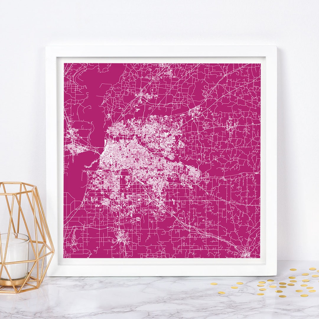MEMPHIS MAP Print Modern Tennessee USA Map Poster Minimalist City
