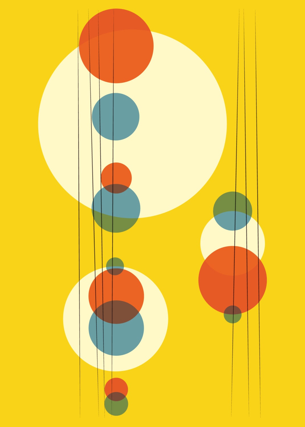 MINIMALIST ART PRINT Mid Century Art Yellow Circles Wall Sex Pic Hd