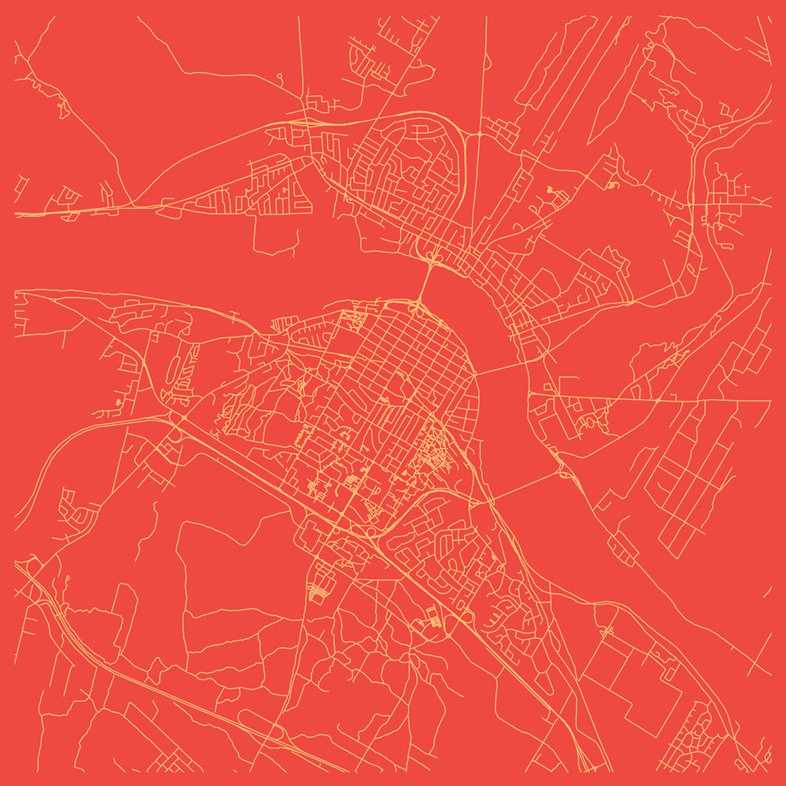 FREDERICTON MAP PRINT Customizable Colors Fredericton Wall Etsy Canada