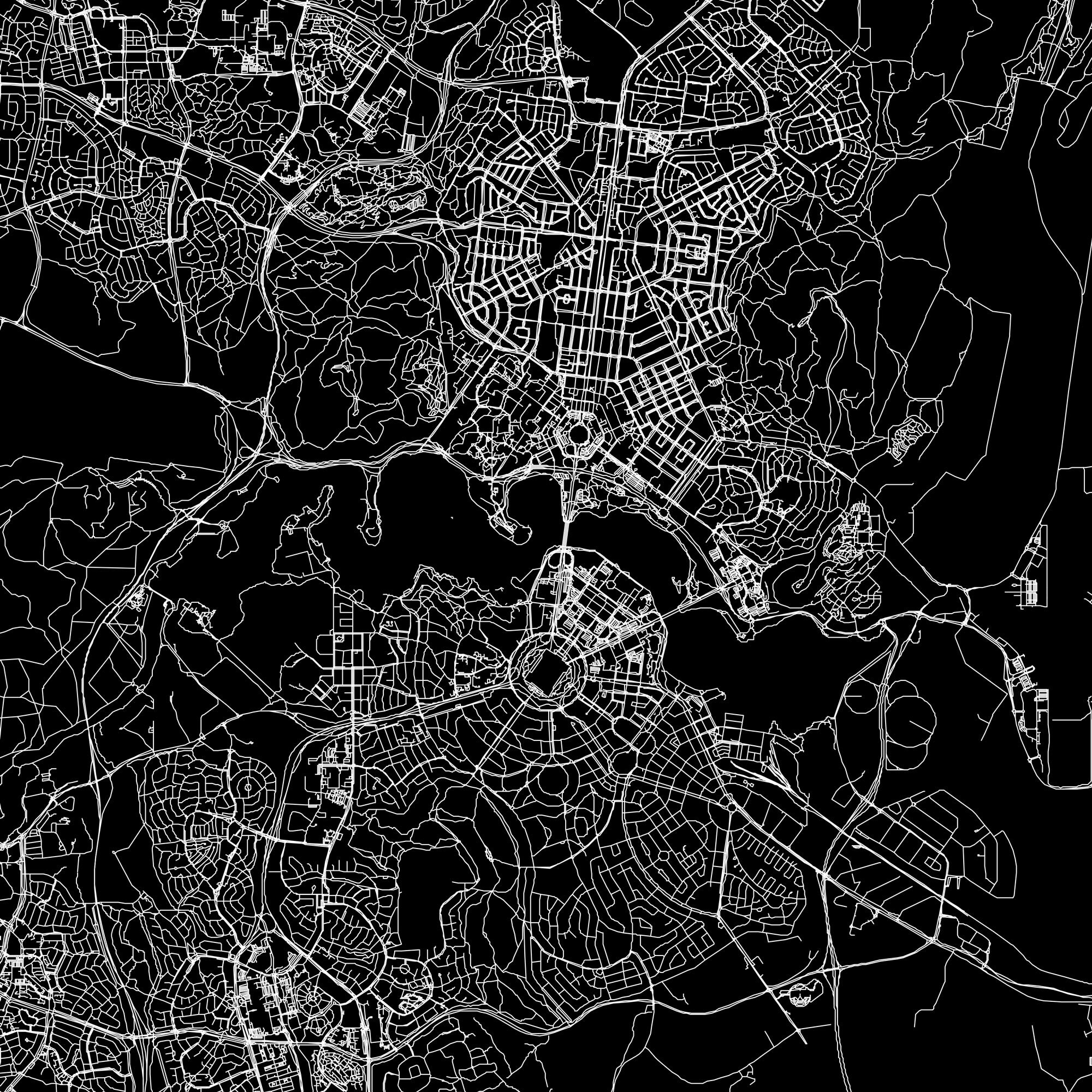 CANBERRA Australia CITY MAP Line Art City Map Road Map of Canberra Map ...