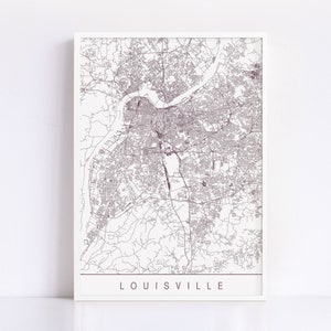LOUISVILLE MAP - High Quality Giclee Print, Minimalist Louisville Art ...