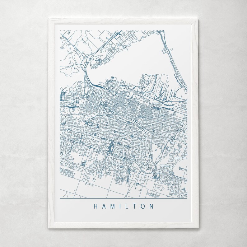 HAMILTON MAP High Quality Giclee Print Minimalist Hamilton Etsy