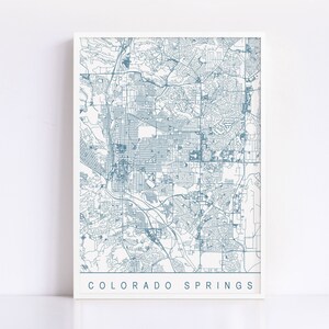 CARTE DE COLORADO SPRINGS - impression jet d'encre de haute qualité, impression d'art minimaliste de Colorado Springs, plan de la ville personnalisable