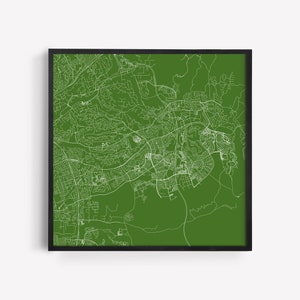 Carte de la ville de CHULA VISTA - art mural minimaliste, affiche design moderne en quadrillage de la ville, Californie, États-Unis, décoration intemporelle, art mural classique, carte carrée