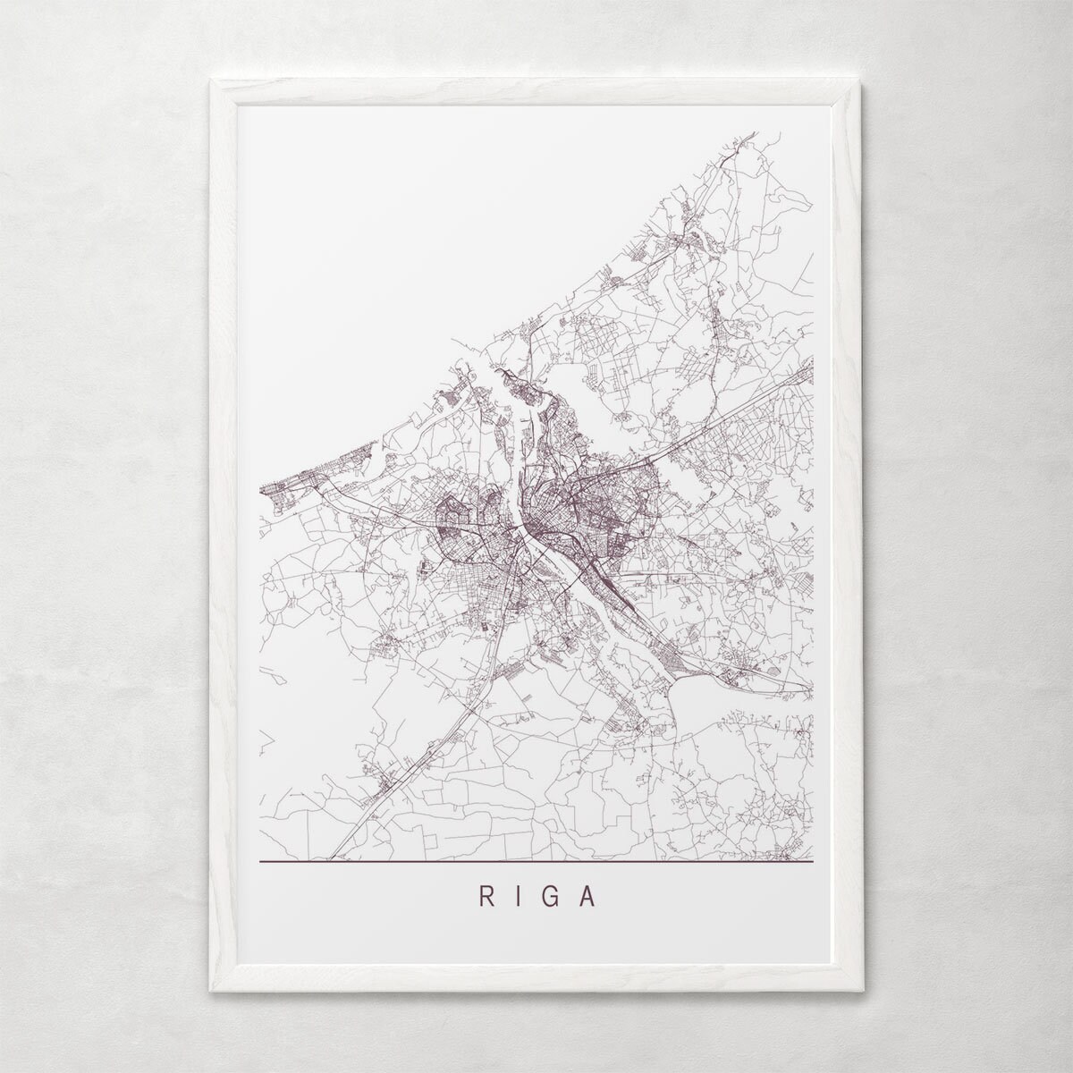 RIGA MAP Minimalist Riga Art Print Customizable City Map - Etsy Canada