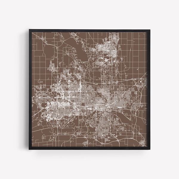 DES MOINES Iowa City MAP Poster Line Art City Map Road Map of Des Moines Minimalist City Map Wall Art Modern Design City Grid Poster Ribba