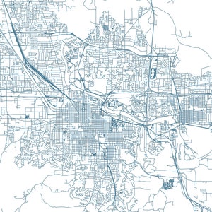 EUGENE MAP - High Quality Giclee Print, Minimalist Eugene Oregon Art ...