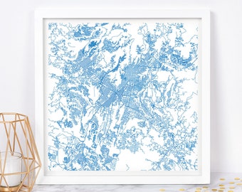 GUATEMALA CITY MAP - Fine Art Map Poster - Guatemala Map Print Minimalist City Map, Timeless Decor, Classic Wall Art, Square Map