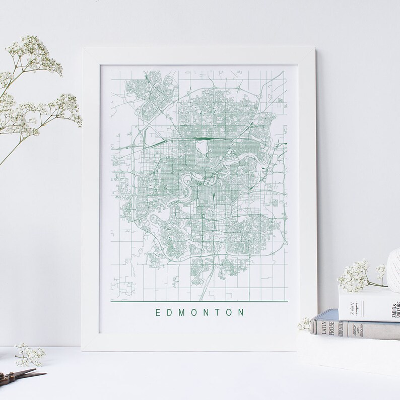 EDMONTON MAP High Quality Giclee Print Minimalist Edmonton Etsy