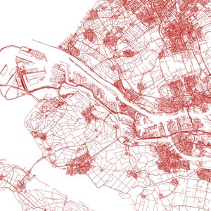 ROTTERDAM MAP Minimalist Rotterdam Art Print, Customizable City Map, High Quality Giclee Print, Modern Map Art image 8