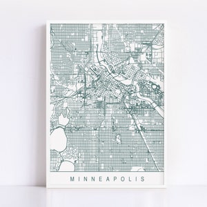 MINNEAPOLIS MINNESOTA MAP - Customizable City Map, High Quality Giclee Print, Minimalist Art