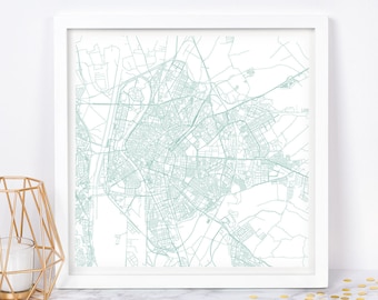 SEVILLE CITY MAP - Fine Art Map Poster - Sevilla Map Print Minimalist City Map, Timeless Decor, Classic Wall Art, Square Map