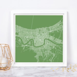 Impression de carte de la NOUVELLE-ORLÉANS - affiche de carte moderne Louisiane Etats-Unis - affiche de ville minimaliste grille de la ville urbaine impression jet d'encre de qualité qualité dessin au trait carte de la ville