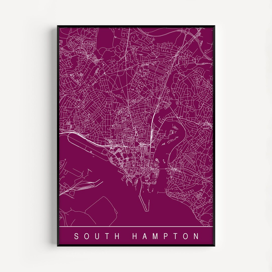 SOUTHAMPTON KARTE Print Moderne Stadt Print Art Anpassbare Stadt Karte