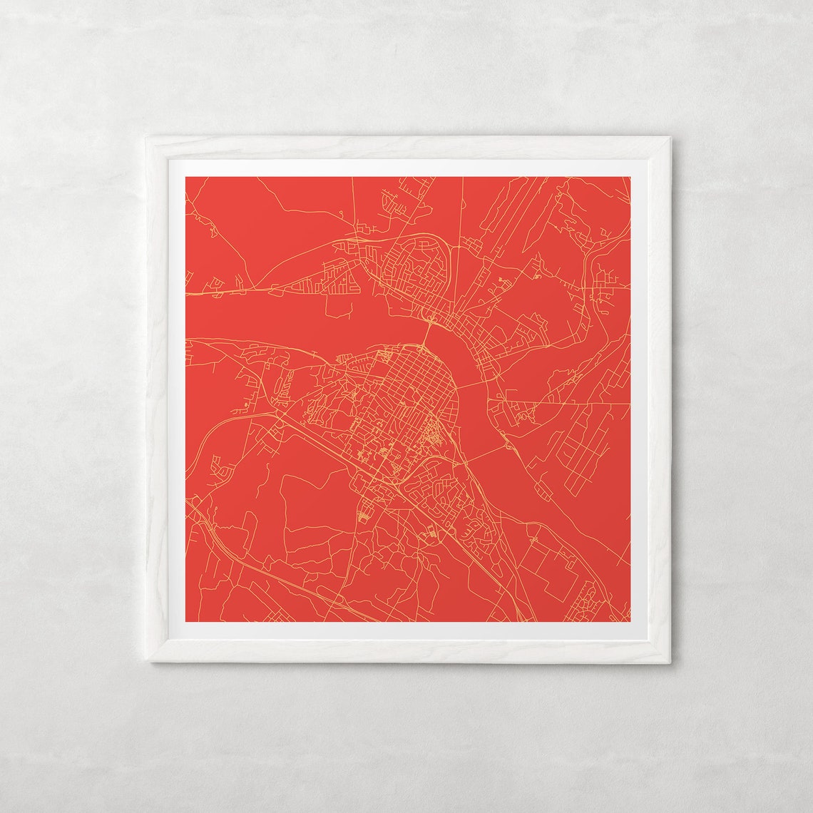 FREDERICTON MAP PRINT Customizable Colors Fredericton Wall Etsy Canada