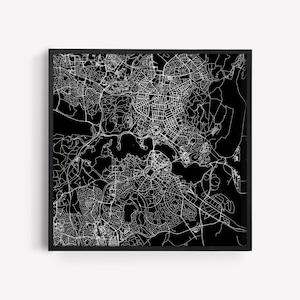 CANBERRA Australia CITY MAP Line Art City Map Road Map of Canberra Map ...