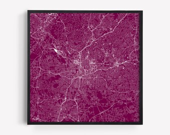 ATLANTA Georgia CITY MAP Poster Line Art City Map Road Map of Atlanta usa Minimalist City Map Wall Art Modern Design City Grid Poster Ribba