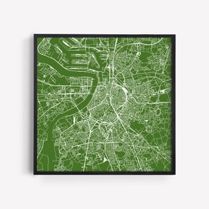 Carte de la ville d'Anvers, Belgique, dessin au trait, carte de la ville, carte routière d'Anvers, plan de la ville minimaliste, art mural, design moderne, affiche quadrillée de la ville, Ribba