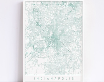 INDIANAPOLIS MAP ART - High Quality Giclee Print, Minimalist Indianapolis Art Print, Customizable City Map