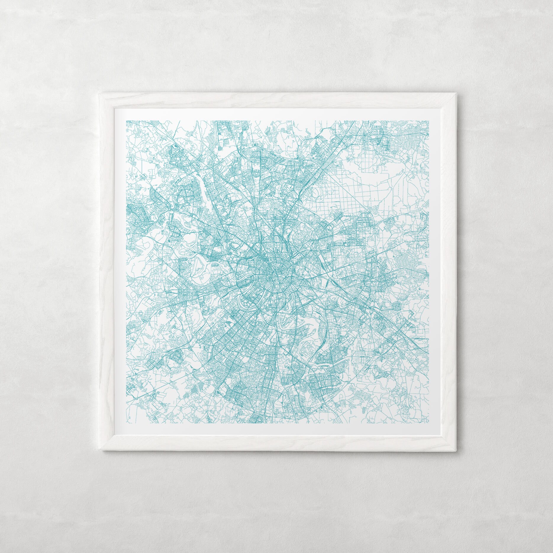 MOSCOW CITY MAP - Fine Art Map Poster - Moscow Map Print Minimalist ...