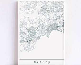 NAPLES MAP - High Quality Giclee Print, Minimalist Naples Art Print, Customizable City Map, Modern Map Art