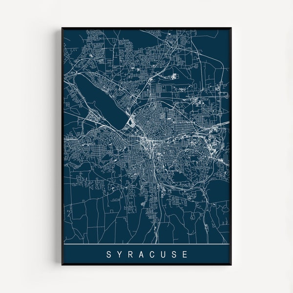 SYRACUSE MAP PRINT - Modern City Print Art - Customizable City Map Home Decor Modern City Art Print Giclee Ribba Syracuse N.Y. Map