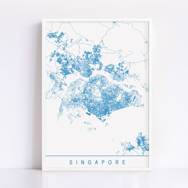 Singapore Map Etsy