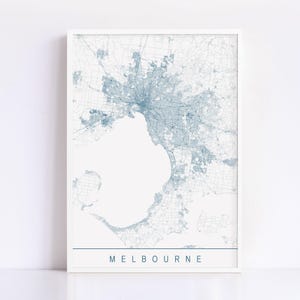 MELBOURNE MAP - High Quality Giclee Print, Minimalist Melbourne Art Print, Customizable City Map, Modern Map Art