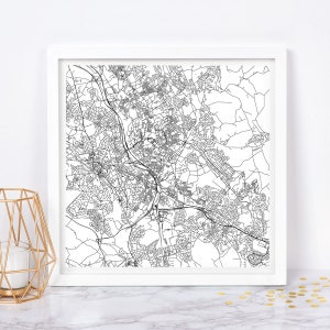 CARTE DE LA VILLE DU CHESHIRE - affiche de carte beaux-arts - impression de carte de Cheshire, Maryland carte de la ville minimaliste grille art mural, décoration intemporelle, art mural classique