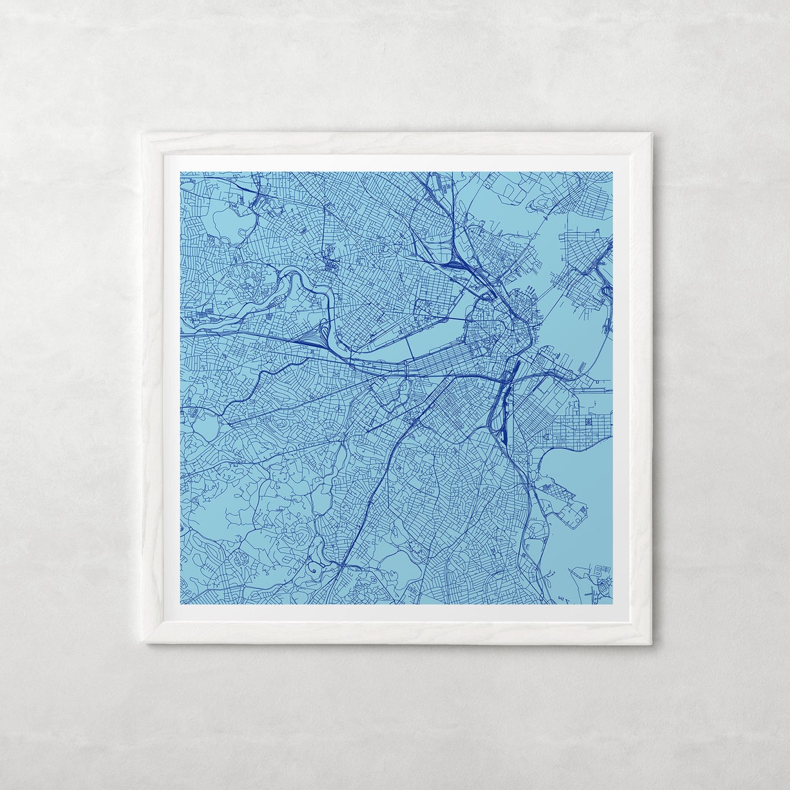 BOSTON MAP PRINT look Color Variations Boston Mass Wall - Etsy Canada