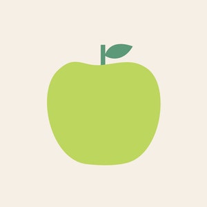 GREEN APPLE POSTER - Simple Kitchen Decor, Minimalist Print, Giclee Print, Apple Fruit Poster, Childrens, Gift Teacher Idea, Cosy Room Decor image 3